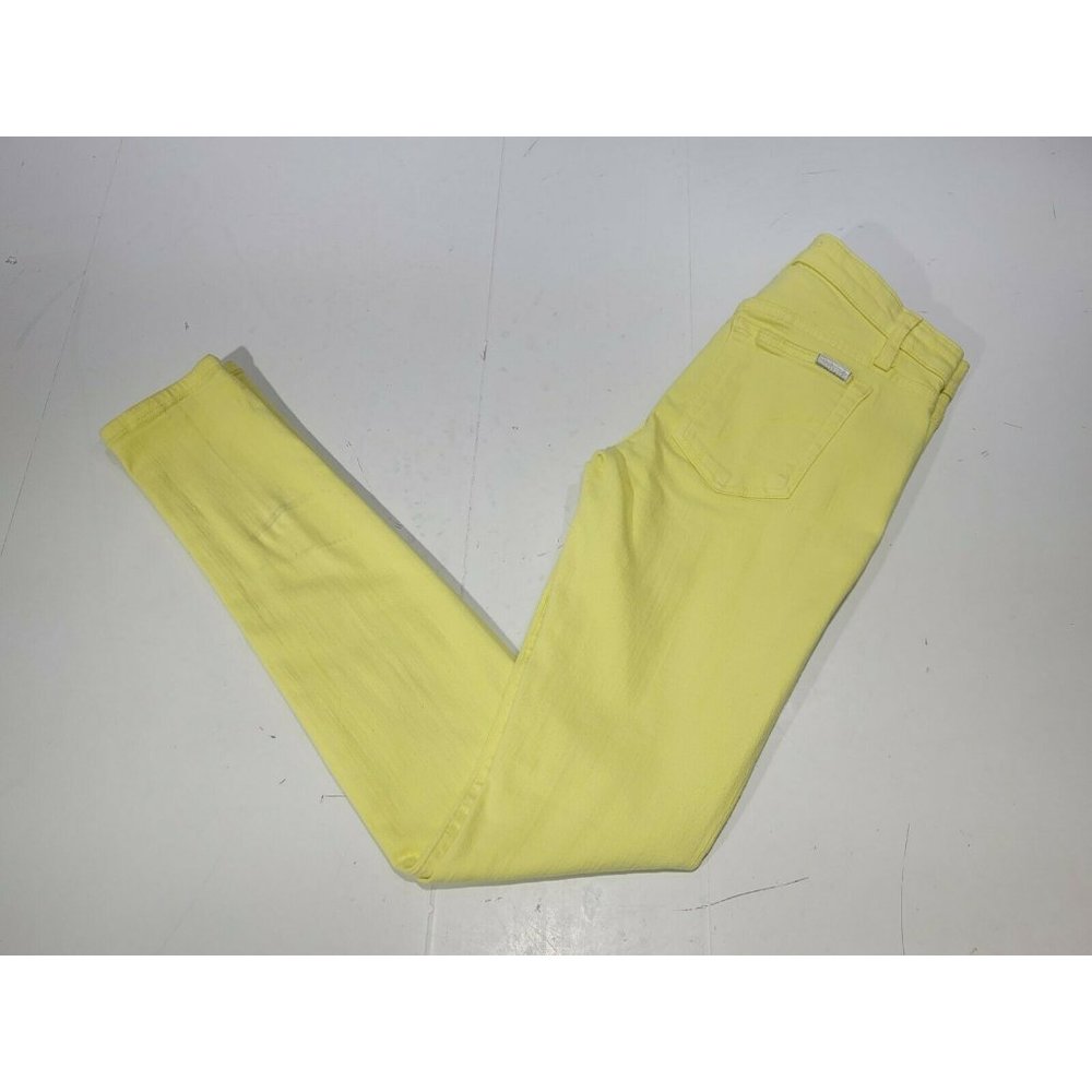 Joe's Neon Yellow Mid rise Skinny Stretch Pants Jeans Womens Size 28 Slim middle